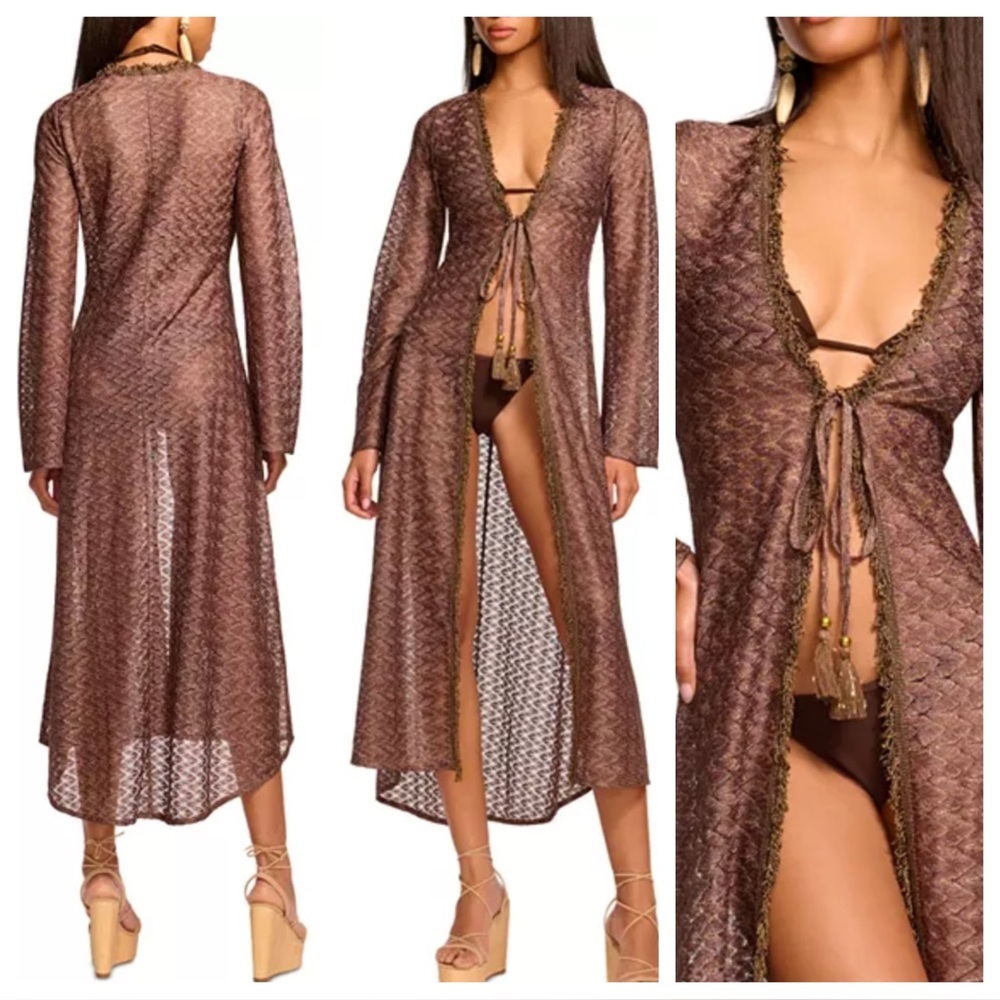 Ramy Brook Fatima Metallic Swim Dress Cover Up